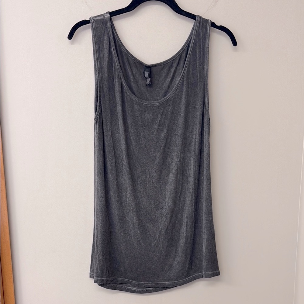 ONZ Made in Italy Gray Burnout Sleeveless Tank Top with Scoop Neckline | XL |GUC